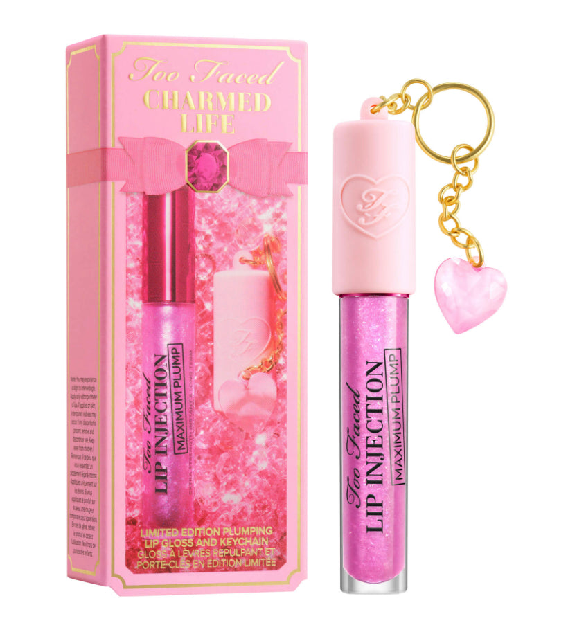 Charmed Life Set: Maximum Plump Lip Gloss & Key Chain Brillo de labios Too Faced