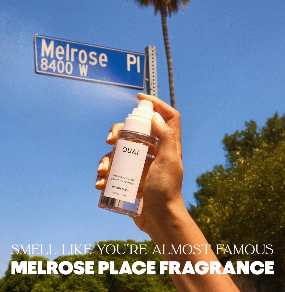 OUAI 97ML 
Melrose Place Hair and Body Mist with Rose + Champagne