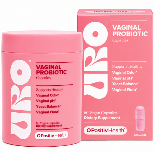 O Positiv URO Vaginal Probiotic 60 Cápsulas – Probiótico Vaginal para el pH, Flora Vaginal y Bienestar Íntimo