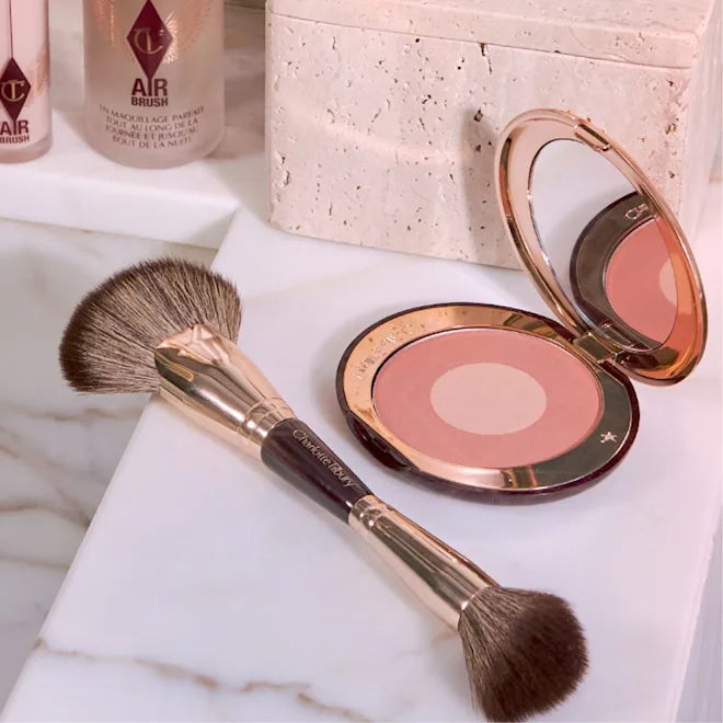AIRBRUSH FLAWLESS EASY SOFT BLUR BRONZER + BLUSHER BRUSH brocha nueva