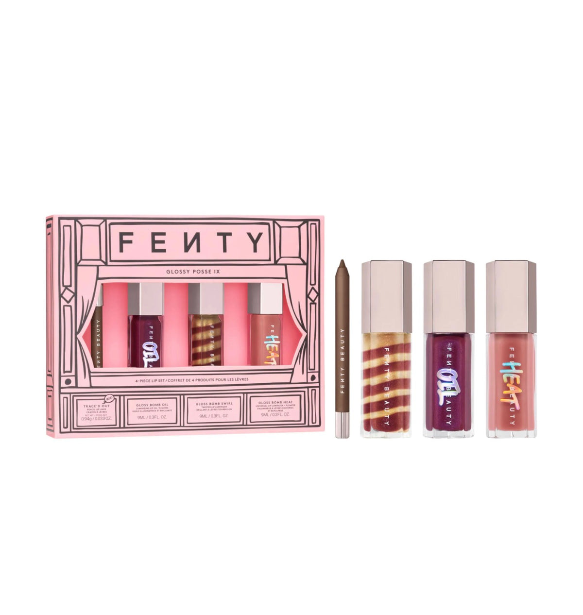 Fenty Beauty by Rihanna Glossy Posse IX 4-Piece Lip Makeup Gift Set