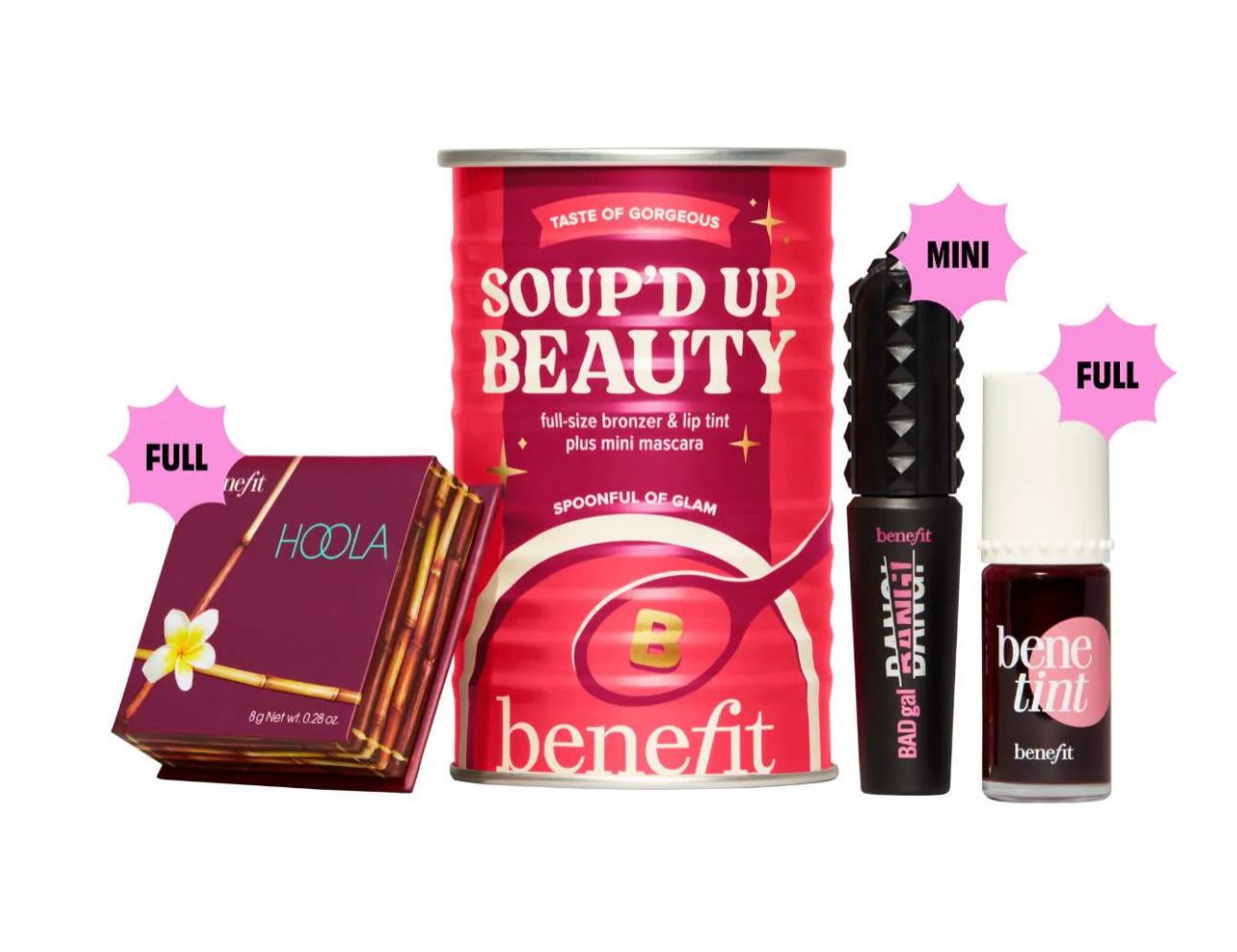 Benefit Cosmetics Soup'd Up Beauty - Benetint, Hoola Bronzer and Mini BADgal BANG! Trio