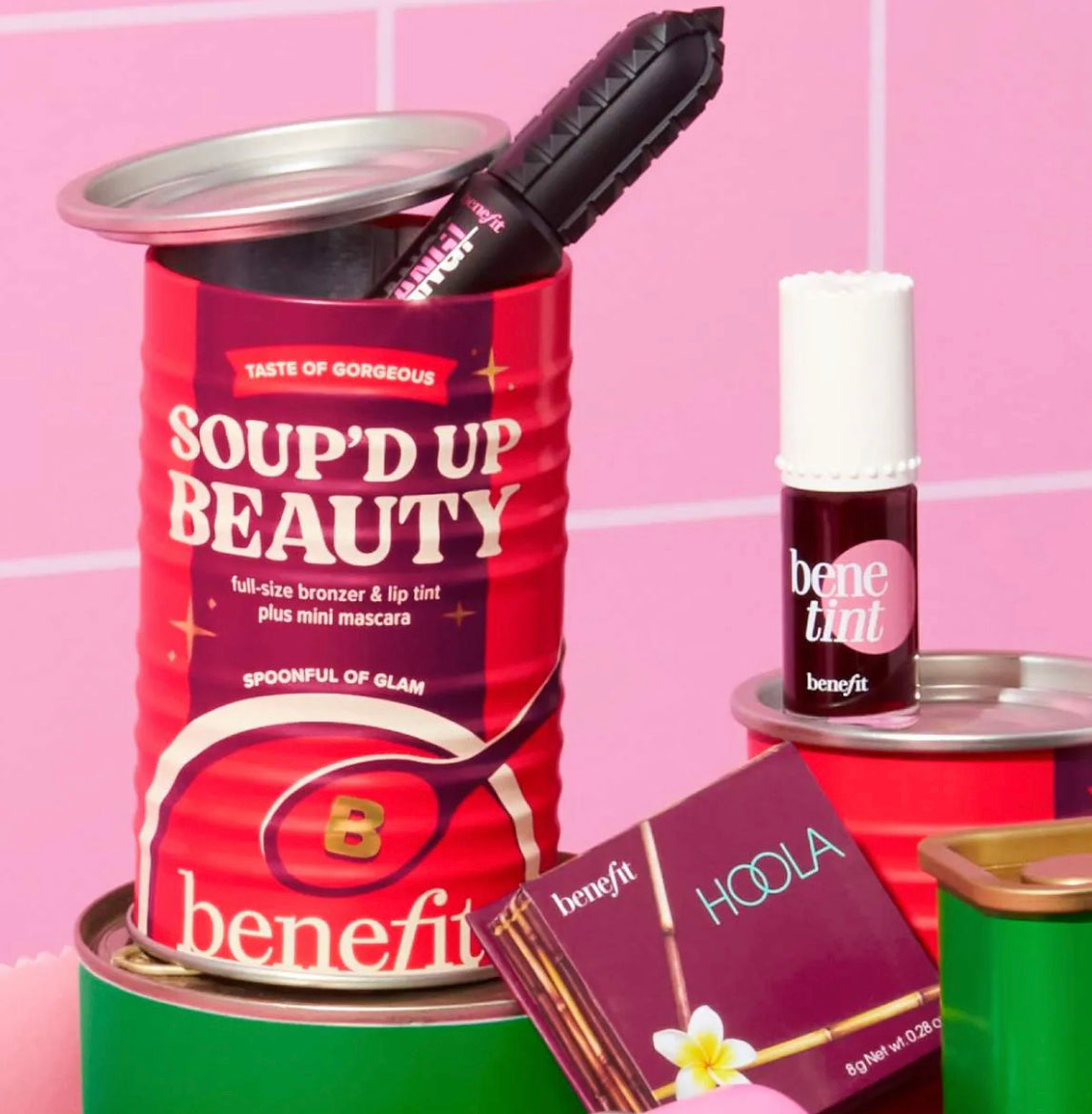 Benefit Cosmetics Soup'd Up Beauty - Benetint, Hoola Bronzer and Mini BADgal BANG! Trio